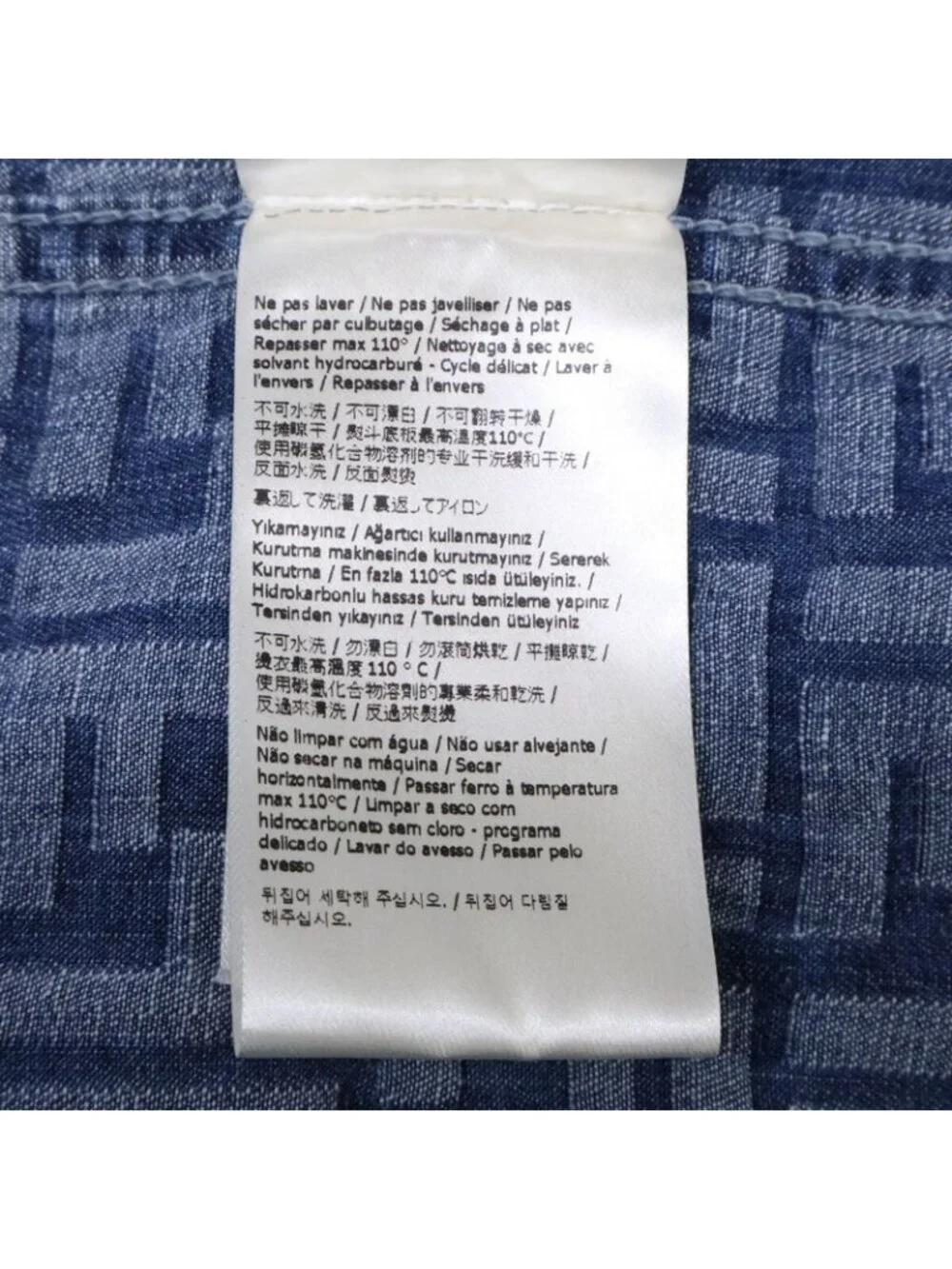 Fendi Zucca Pattern Denim Zip Up Short Sleeve Jacket 38 - Picture 9 of 9